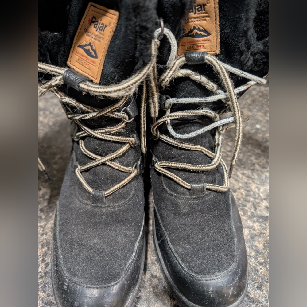 Pajar Black and Tan Winter Boots. Women's Size 7